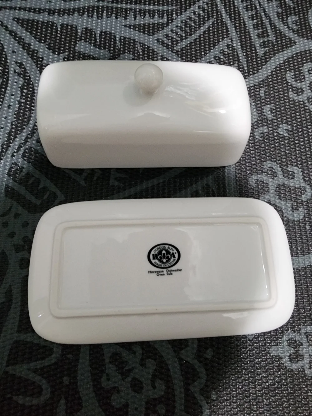White Ceramic Butter Dish with Lid